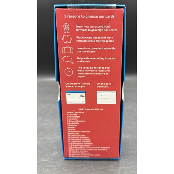 SAT Flash Cards 2024 400 Vocabulary & Math SAT Flash Cards SAT Tips & Tricks NEW - Picture 3 of 5